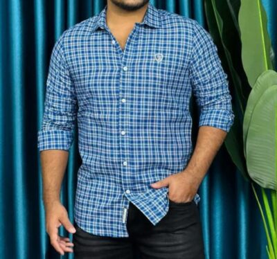 Comfortable Pure Cotton Check Shirt For Men