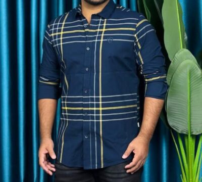 Comfortable Pure Cotton Check Shirt For Men