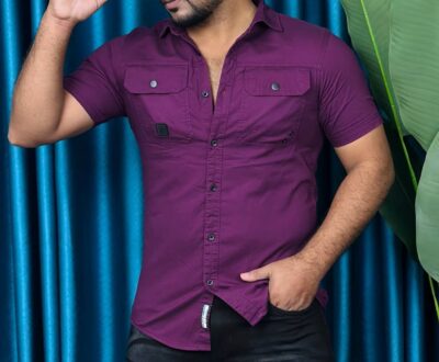 Unique Kaizer Cotton Double Pocket  Half Shirt