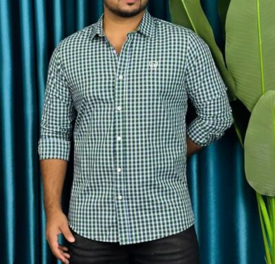 Comfortable Pure Cotton Check Shirt For Men