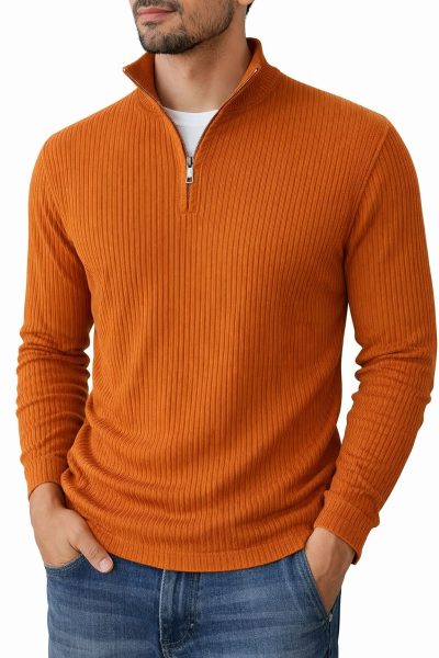 Zipper Full Sleeve Thermal  T-shirt